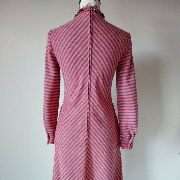 Vintage David Crystal Fashion Sweater Dress Stripped - Picture 4 of 10